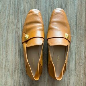 Stuart Weitzman camel leather loafers size 7.5
